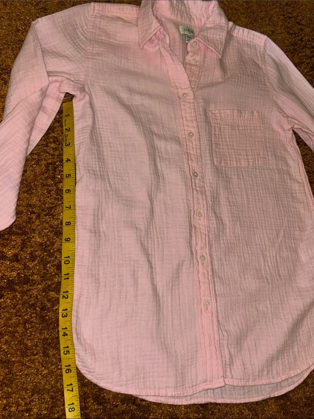 J. Crew Soft Pink Cotton Gauze Button-Down Shirt